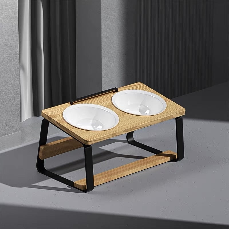 Enhance Your Pet's Dining Experience with Our Ceramic Double Bowl Feeding Stand