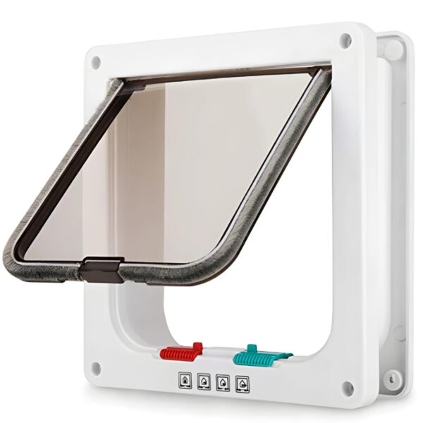 Magnetic Cat Flap Door with 4-Way Lock – ABS Plastic Pet Door for Cats, Puppies & Kittens - Image 2