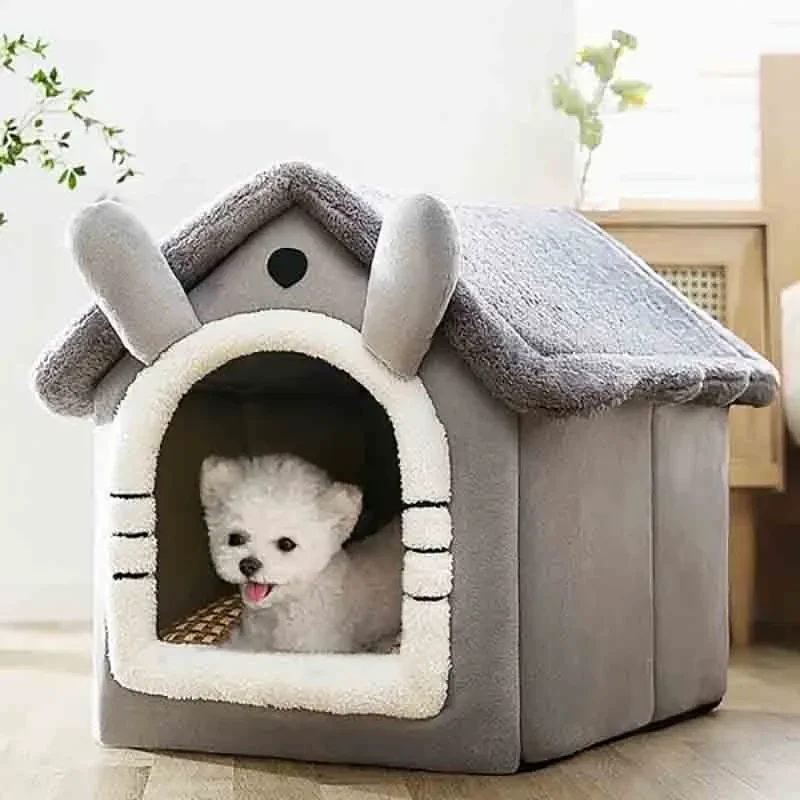 Indoor Warm Dog House Soft Pet Bed Tent House Dog Kennel Cat Bed with Removable Cushion Suitable for Small Medium Large Pets 1