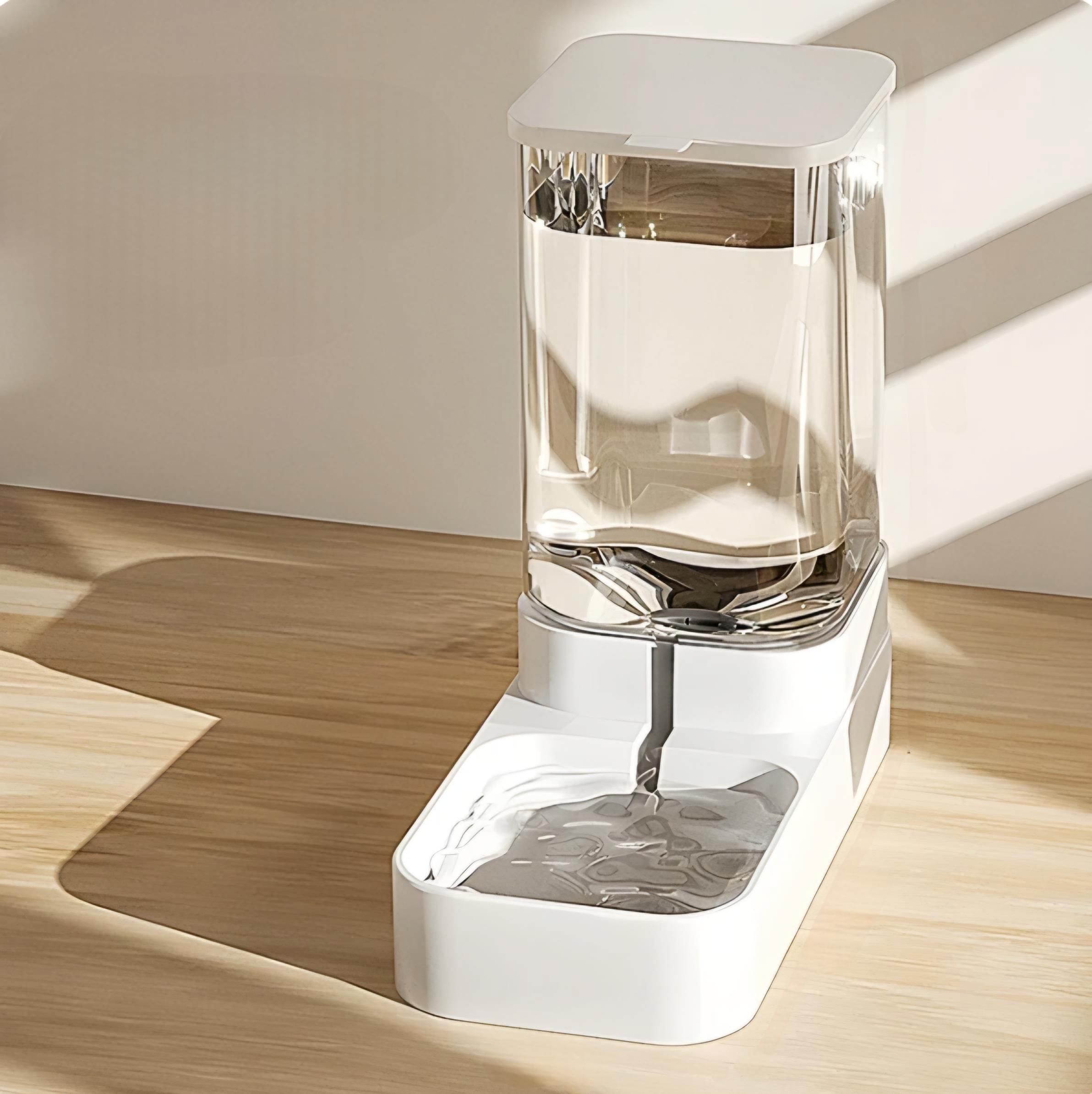 Automatic Dog & Cat Feeder with Transparent Water Bowl – Pet Food Storage Dispenser for Puppies & Kittens